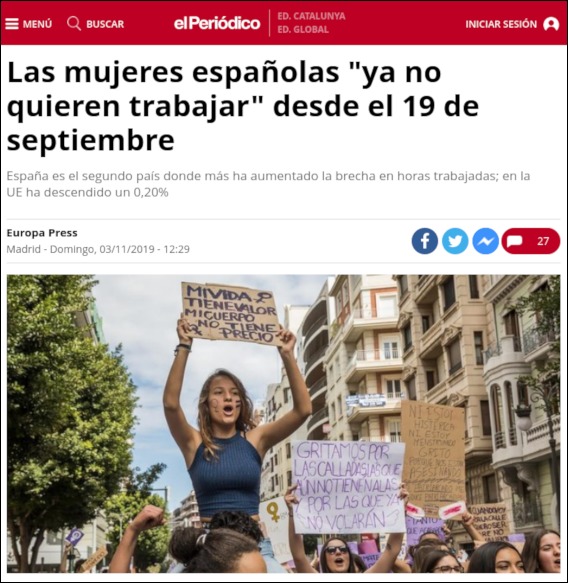 Ser hombre no es delito Las españolas “dejan de trabajar” el 19 de septiembre Uncategorized